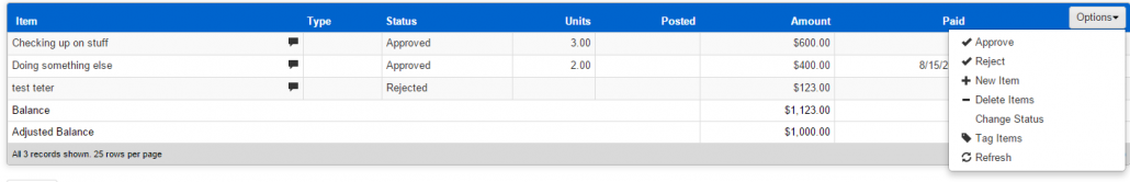 Sample accounting invoice control.